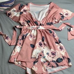 Floral wrap around romper!